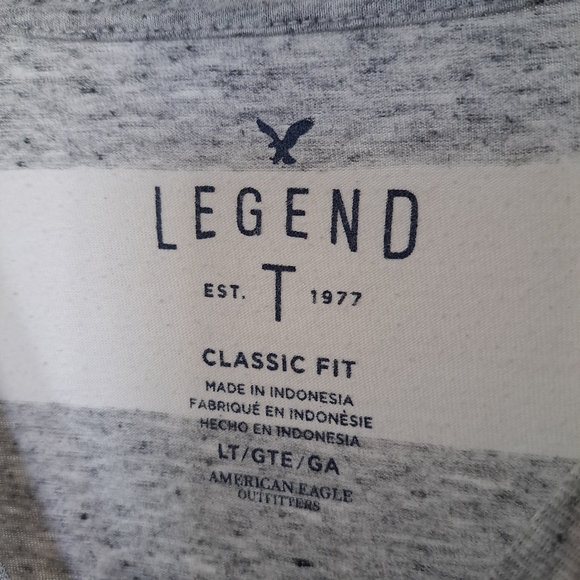 American Eagle outfitters | Men's grey & white v neck t shirt - Picture 5 of 9
